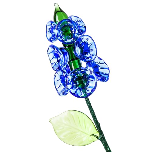 Fiwochic Glass Birth Flower Decor Birth Month Flower with Stem Birthday Gift for Women Mom Friends Mother's Day Wedding Gi...