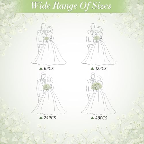 MERIXMAS Babys Breath Artificial Flowers, Real Touch Babys Breath Flowers Artificial Bulk for Wedding Decor, White Fake Fl...