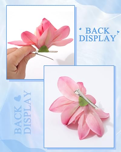 WELROG 3 Pieces Hawaiian Flower Hair Clips for Women - Artificial Tropical Flower Hair Pin Orchid Beach Party Wedding
