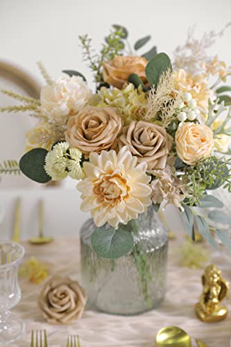 rongflower Artificial Flowers Combo Box Set Silk Flowers Fake Rose for DIY Floral Arrangements Wedding Bouquets Centerpiec...