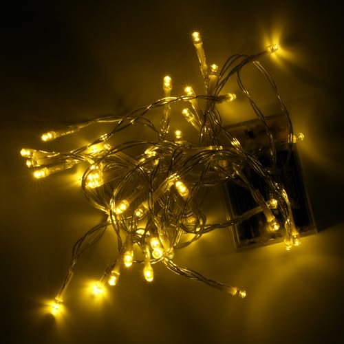 Karlling Battery Operated Christmas Lights,8 Flashing Mode 13 ft Short Clear Wire Led Fairy Light String with Timer for Sm...