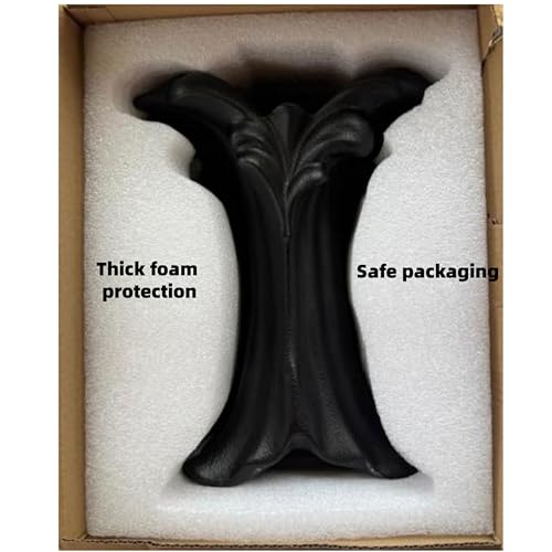 ZgdLScyF Vintage Gothic Ceramic Vase, 8.74×6.46×5.63inches, Matte Black Flower Vase for Red & Black Roses,Dark Academia Wi...