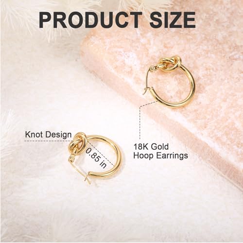 8Pcs Gold Hoop Knot Earrings for Women Trendy, Cute Bridesmaid Proposal Gifts Bridesmaid Earrings for Women Jewelry Good H...