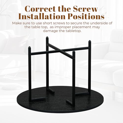 FAMIDGE Round Coffee Table, Small Coffee Tables for Living Room, Coffe Table with Metal Frame, Floor Table Desk for Sittin...