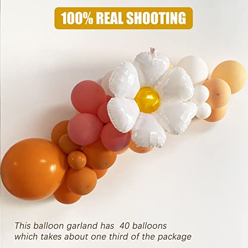 Daisy Balloon Arch Retro Burnt Orange Boho Balloon Garland Kit Sunshine Balloon Groovy Flower Decor for Daisy, Sun, and Ci...