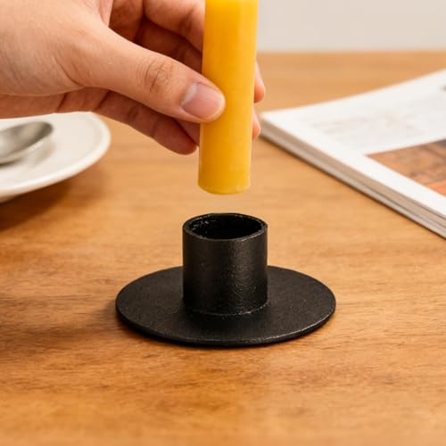 12pcs Iron Mini Taper Candle Holders for 1/2 Inch Candles, Small Metal Tapered Candlestick Stand Accessories for Chime Spe...