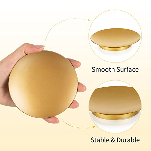 Romadedi Iron Plate Candle Holder - Gold Candle Holders for Pillar Candles, Set of 2 Small Candle Tray Pillar Candle Holde...