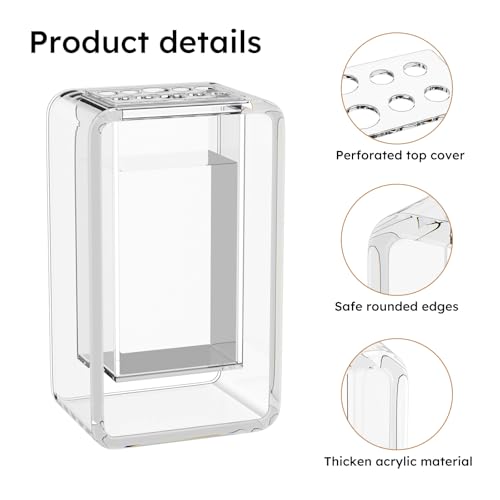 AITEE Clear Vase for Flowers,Acrylic Flower Vases for Centerpieces,Unique 7.87Inch Tall Floating Modern Home Desk Decorati...