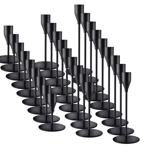ECHFSM Black Taper Candle Holders for Wedding Table Centerpiece,Tall Taper Candlestick Holders Bulk Set of 27,Metal Candle...