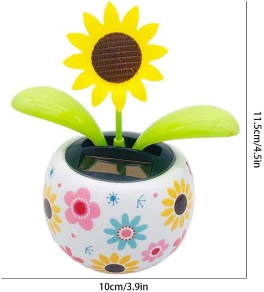 WNHNO Solar-Powered Dancing Sunflower Decor - Swaying Motion Garden and Car Accessories with Vibrant Planter, Durable Desi...