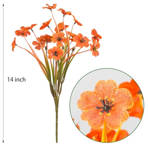 TYISWY 21 Bundles Outdoor Artificial Flowers UV Resistant Fake Silk Flowers No Fade Faux Plastic Plants Garden Porch Windo...
