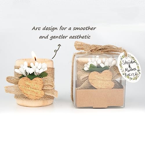 30 Pack Wedding Favors Wood Tealight Candle Holders, Bridal Shower Favors for Guests Bulk, Baptism/Baby Shower Centerpiece...