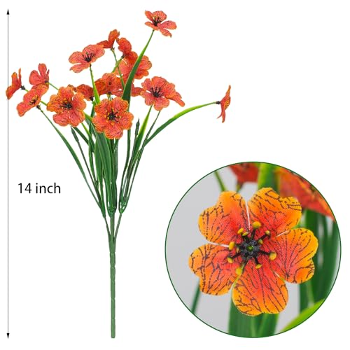 TYISWY 21 Bundles Outdoor Artificial Flowers UV Resistant Fake Silk Flowers No Fade Faux Plastic Plants Garden Porch Windo...