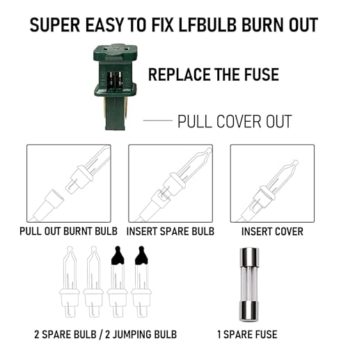 TW SHINE Warm White Christmas Lights Outdoor, 20FT 100 Count Incandescent Christmas Light Indoor, Waterproof Christmas Tre...