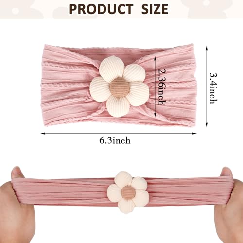 MIUXUESO 3 Pcs Baby Flower Headbands Baby Girls Nylon Headband Soft Hairbands Hair Accessories for Newborn Infant Toddler ...