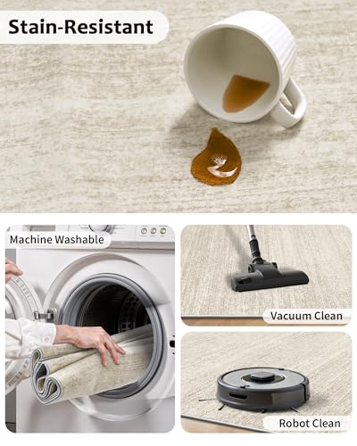 Art&Tuft Washable Runner Rug - 2x8 Runner Rug Non-Slip, Soft Low Pile Rug Runners for Hallways, Entryway, Bedroom, Living ...