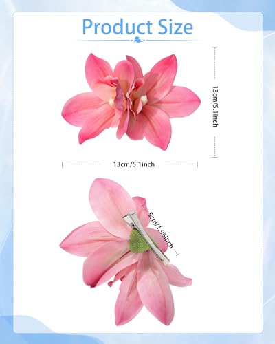 WELROG 3 Pieces Hawaiian Flower Hair Clips for Women - Artificial Tropical Flower Hair Pin Orchid Beach Party Wedding