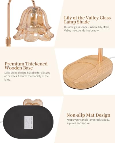 Flower Candle Warmer Lamp with Timer - Dimmable Electric Candle Lamp, Birthday Gifts for Women Mom, House Warming Gifts Ne...