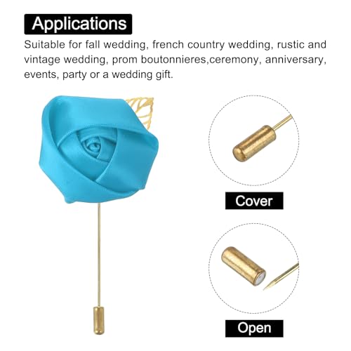 MECCANIXITY Groom Boutonnieres Rose Boutonnieres Pins for Man Wedding Ceremony Anniversary Formal Dinner Party