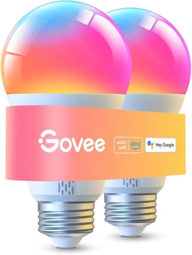 Govee LED Smart Light Bulbs, 1000LM Color Changing Light Bulb, Wi-Fi & Bluetooth Light Bulbs, Work with Alexa and Google A...