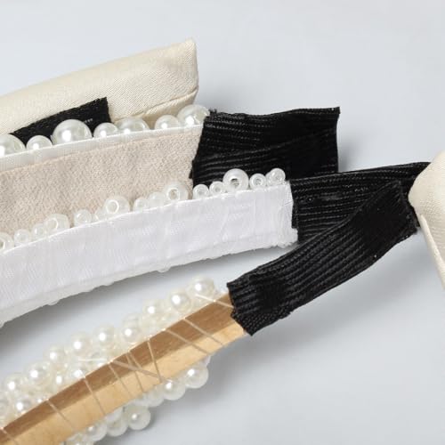 Cuizhiyu 5PK White Pearl Headbands for Women Girls Cute Pearl dainty Headbands Bling Faux Pearls Hairbands Wedding Hair Ac...