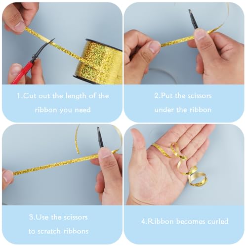 WWTIANFC 100 Yards Curling Ribbon-Balloon 6PCS Ribbon-Balloon String for Art&Craft Decor,Gift Wrapping,Ribbons and Bows fo...