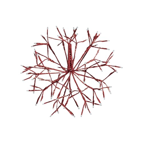 Alpine Corporation 16" Tall Holiday 3D Snowflake Hanging Ornament with 96 LED Lights, with Twinkling Effect, Festive Indoo...