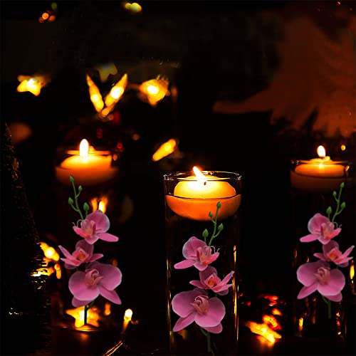 LARDUX ARDUX (12 Pieces) Artificial Flowers for Floating Candles Mini Artificial Orchid Flower Vase Fillers for Wedding Di...