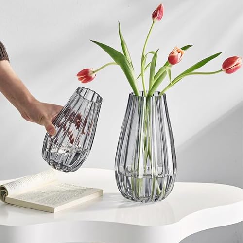 GIDARY 10 inch Flower Vases,Bouquet Vase,Large Vase Glass for Centerpiece Table Home Indoor Desk Decor,Modern Boho Style,f...