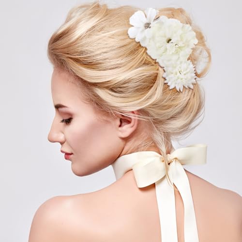 BBTO 21 Pcs Flower Hair Clip Rose Hair Clips Barrettes for Women Flower Accessories Boho Bride Claw Clip Hairpin Brooch Pi...