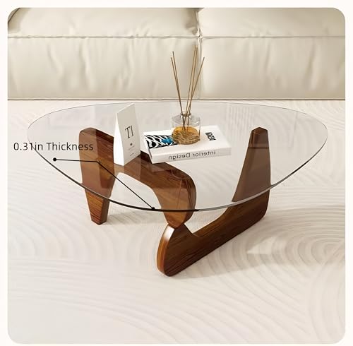 Modern Glass Coffee Table for Living Room, Small mid Century Coffee Table, Stylish Coffee Tables Suitable for Bedroom Livi...
