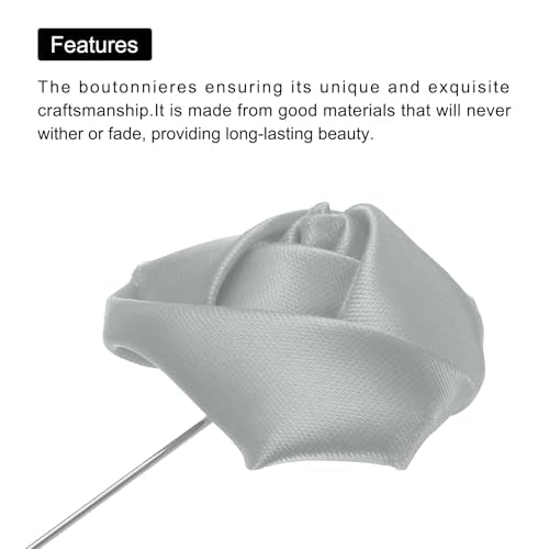 MECCANIXITY Groom Boutonnieres Rose Boutonnieres Pins for Men Ceremony Anniversary Formal Dinner Party