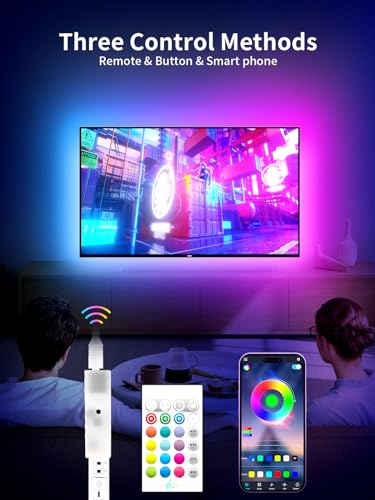 KANTUTOE LED Lights for TV, 23ft Backlights for 75-100in TV, RGB Backlight with Music Sync Bluetooth APP and Remote Contro...