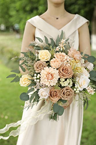 rongflower Artificial Flowers Combo Box Set Silk Flowers Fake Rose for DIY Floral Arrangements Wedding Bouquets Centerpiec...