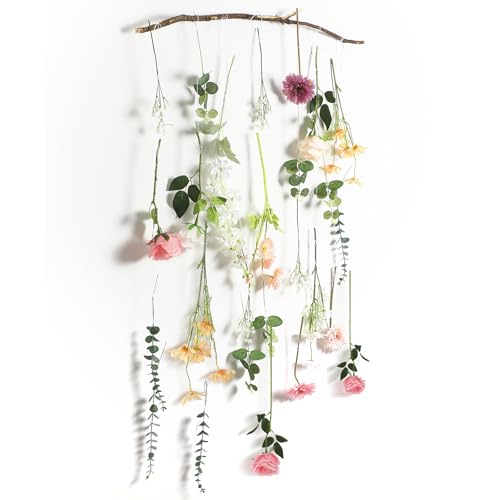 Hoteam 26 Pcs DIY Wildflower Garland Artificial Hanging Flower Backdrop Set Fake Rose Poppy Wild Flower Decor from Ceiling...