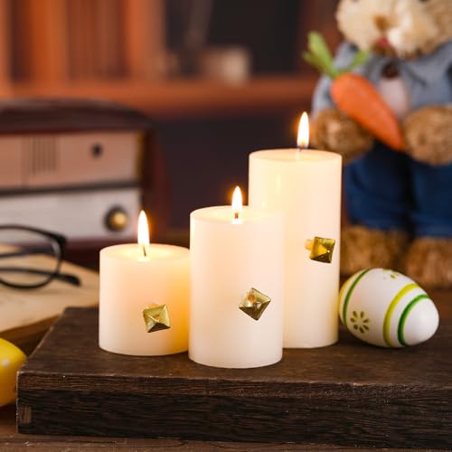 MorningRo 8 Pcs Easter Candlelight Vigil Service Accessory Gold Candle Nails Candlelight Candle Holders for Easter Church ...