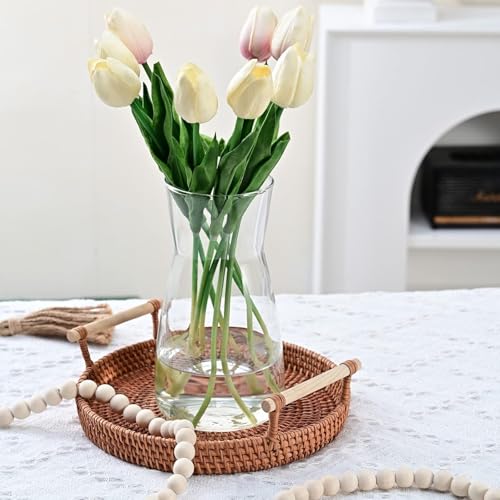 8 inch Clear Glass Flower Vases for Centerpiece Table Home Indoor Desk Decor,Ins Modern Boho Style Vase for Wedding Housew...