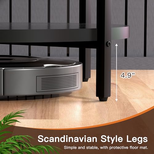 FAMIDGE Coffee Table, 27.6“ Circle Coffee Tables for Living Room, 2 Tier Round Coffee Table with Storage, Wood Accent Cent...