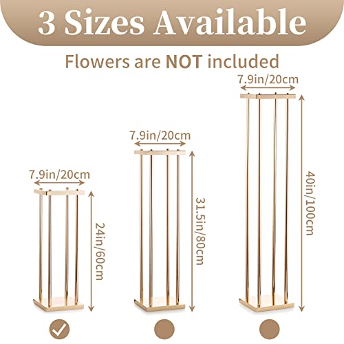 Sziqiqi Column Vases Wedding Centerpieces for Tables with Plates - 2ft Wedding Decoration for Ceremony Modern Rectangular ...