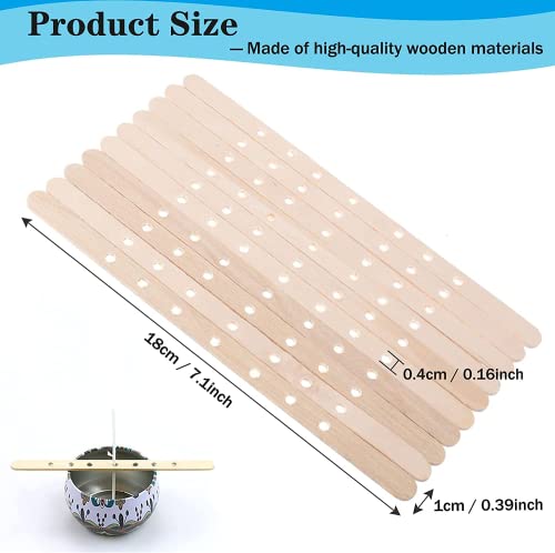100pcs Wooden Candle Wick Holders - 3 Wick Candle Holders, Candle Making Wick Centering Tool with 7 Holes