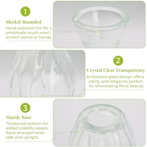 12 Pack Bud Vase in Bulk - BEAHOT Flower Vases for Wedding Decorations, Glass Vase for Table Decorations, Small Vase for H...