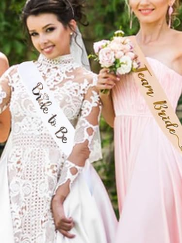 BLUPLE 6 Team Bride Sashes,1 Bride to Be Sash,Team Bride, Bachelorette Party Sash, Wedding Party Gift for Bridesmaids (7)