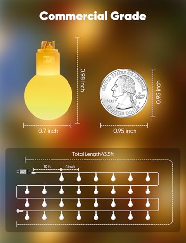 Minetom Globe String Lights, 33 Feet 100 Led Fairy Lights Plug in, 8 Modes with Remote Mini Globe Lights for Indoor Outdoo...