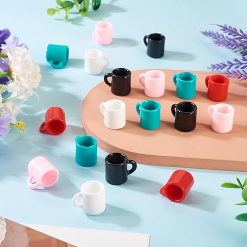 Craftdady Coffee Cup Charms Mini 3D Drink Mug Charms Tableware Cup Ornaments Charm for Dollhouse Accessories Home Decorati...