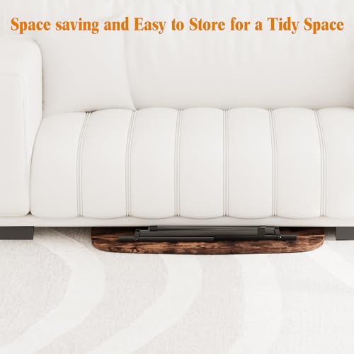 MUZERUL Folding Coffee Table Rustic Small Coffee Tables,Foldable Portable Table for Small Spaces,Rectangular Mid Century C...