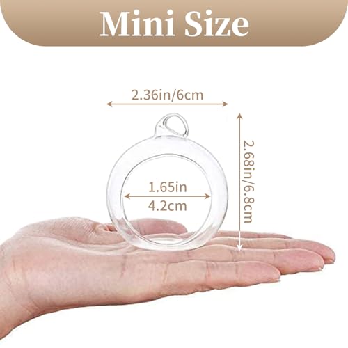 Sziqiqi Hanging Glass Globes Orbs Tea Light Candle Holders with Flameless LED Tealight for Wedding Ornaments, Wedding Birt...