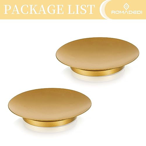 Romadedi Iron Plate Candle Holder - Gold Candle Holders for Pillar Candles, Set of 2 Small Candle Tray Pillar Candle Holde...