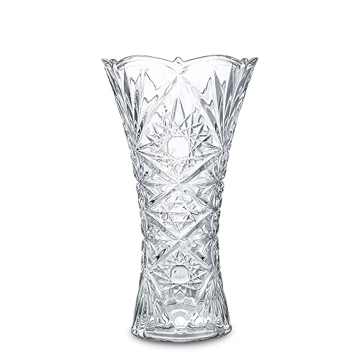 kanpura Clear Crystal Vase, Glass Flower Vase Thickening Design Suitable for Home Christmas Centerpieces Decor, Mothers Gi...