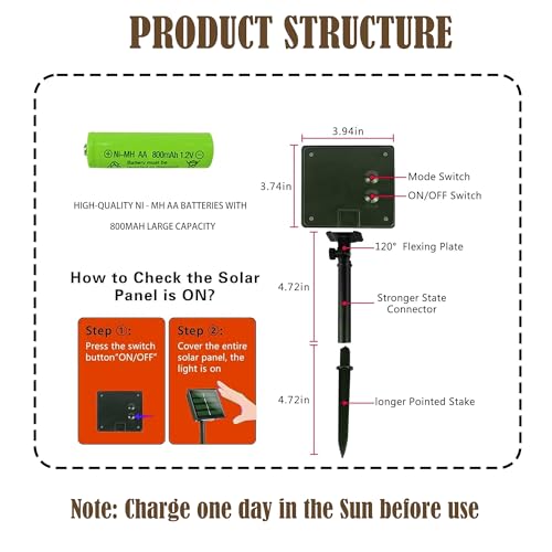 TW SHINE Solar C6 Christmas Lights Outdoor, 16FT 50 LED Solar Powered Christmas String Lights with 8 Modes, Waterproof Xma...