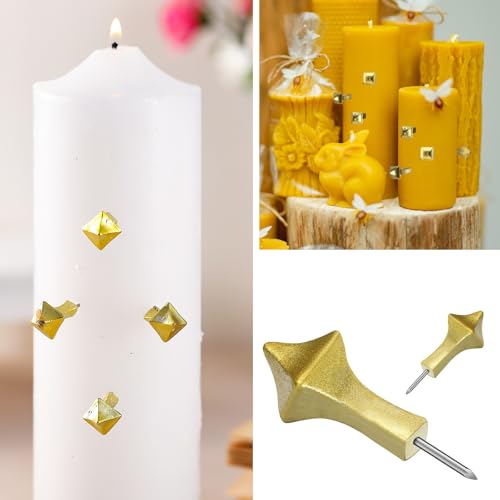 MorningRo 8 Pcs Easter Candlelight Vigil Service Accessory Gold Candle Nails Candlelight Candle Holders for Easter Church ...